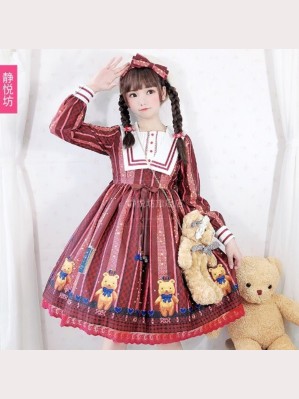 Crown Sweet Bear Lolita Style Dress OP by JingYueFang (YJ07)